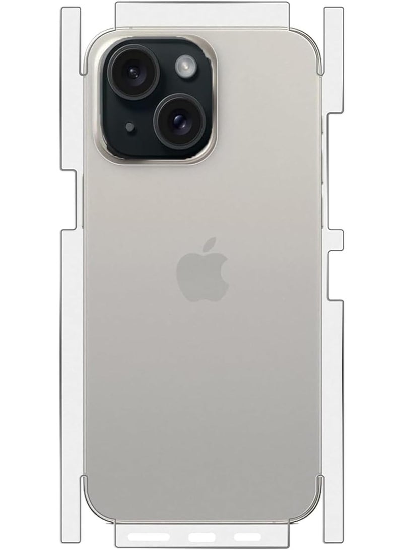 Muzz MATTE Back Sticker Screen Protector for iPhone 15 Plus, Matte Anti-Fingerprint, Full Side Anti-Scratch, Gelatin Material (iPhone 15 Plus) - Image 3
